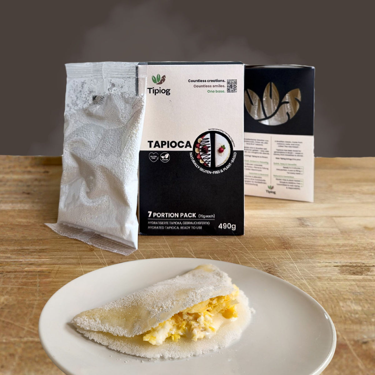 Tipiog tapioca in 70g portion pack and ready in 3 minutes